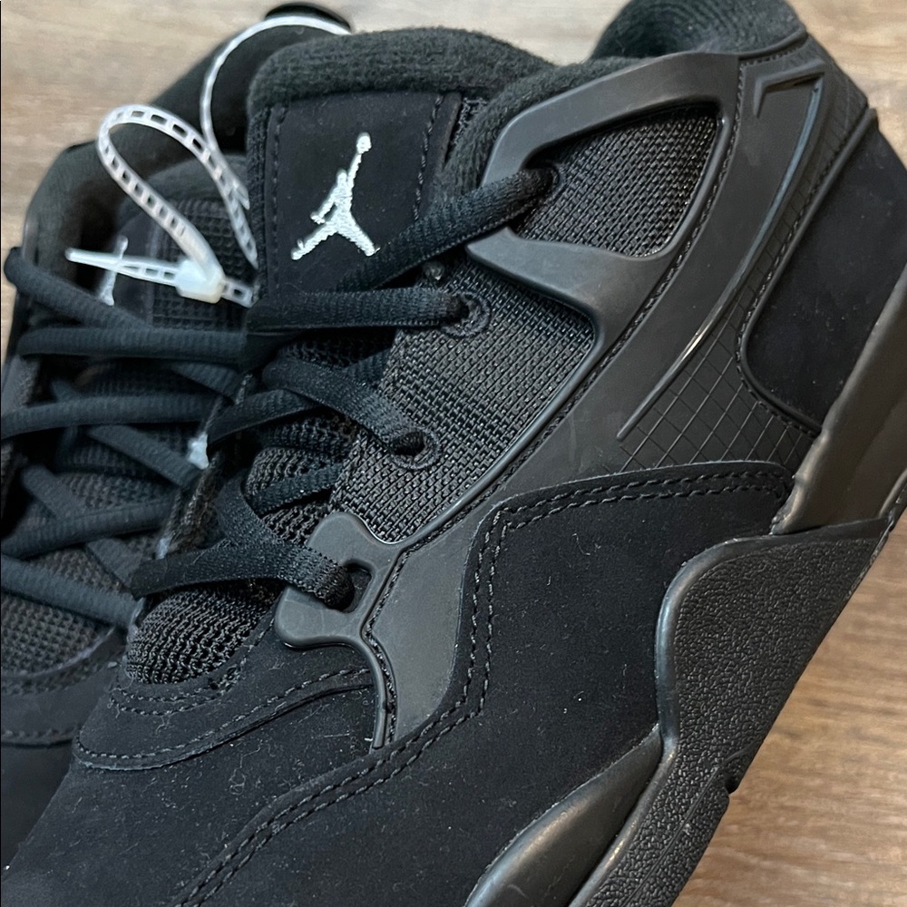 New Jordan 4 RM Little Kids' Shoes (FQ7936-004, Black/White) - Picture 12 of 14